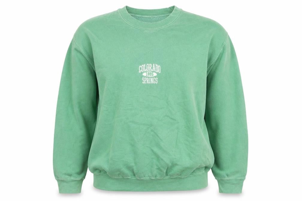 Front view of Urban Outfitters Women Green Colorado Springs Pullover Sweatshirt S