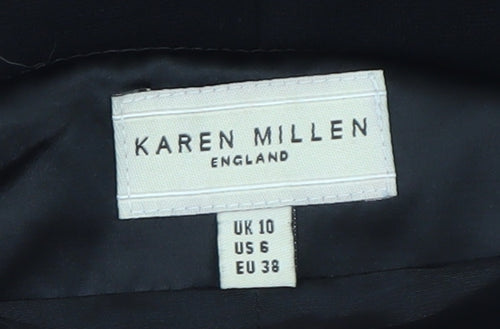 Karen Millen Women's Black Size 10 Sleeveless Sheath Knee Length Dress