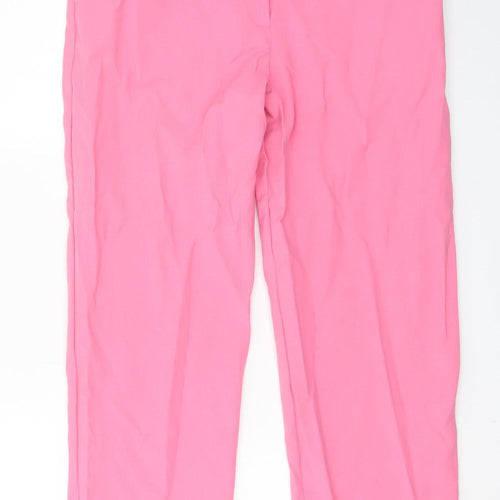 Marks and Spencer Women Pink Cropped Tailored Trousers Size 14