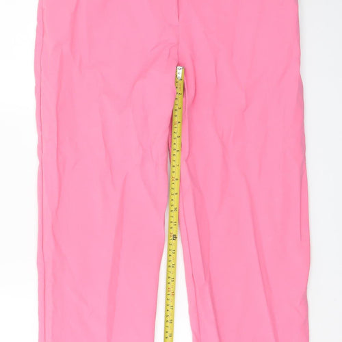 Marks and Spencer Women Pink Cropped Tailored Trousers Size 14