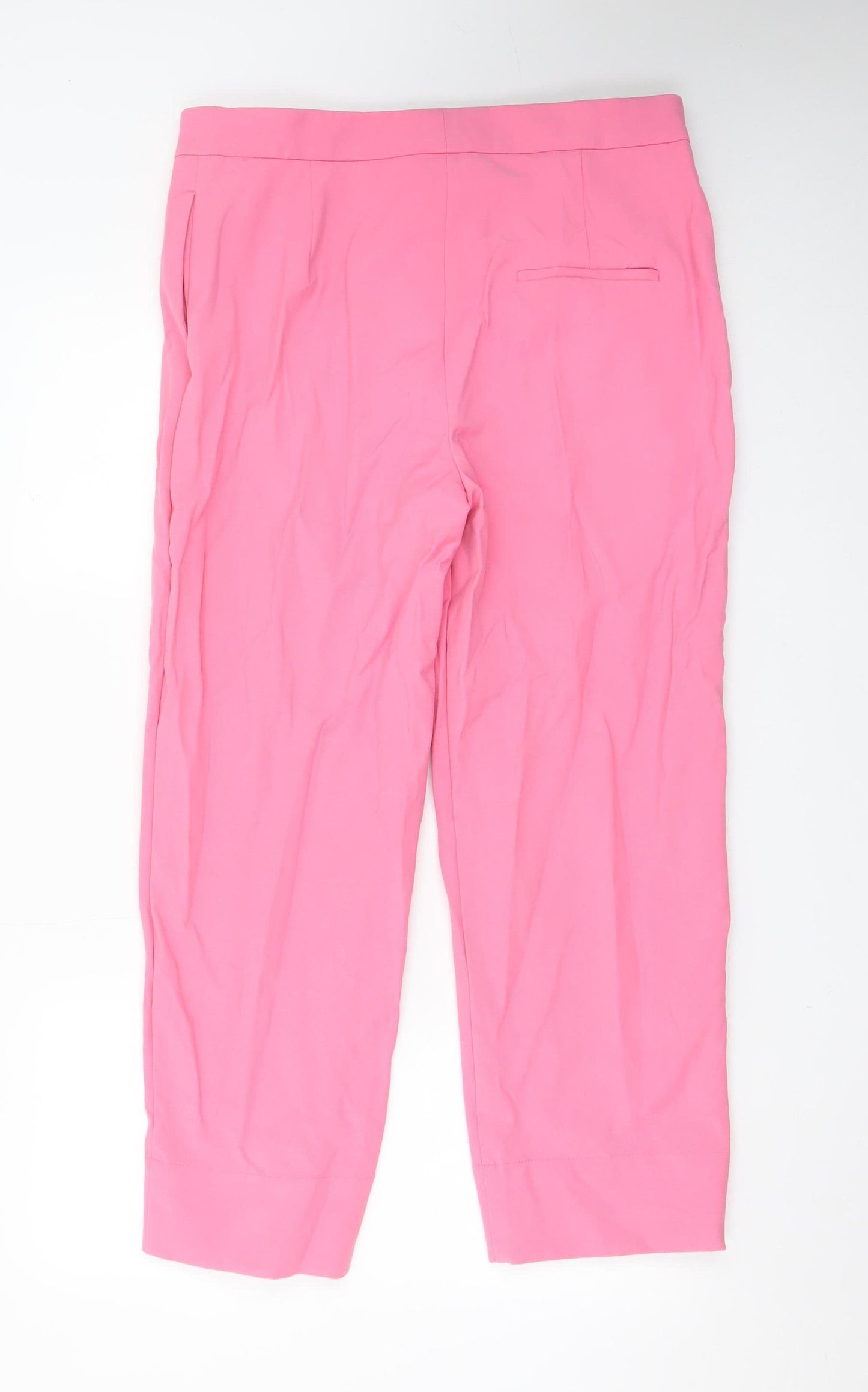 Marks and Spencer Women Pink Cropped Tailored Trousers Size 14