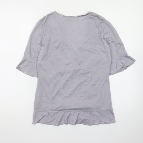 Marks and Spencer Per Una Grey Embroidered V-Neck Tunic Top Women’s Size 12
