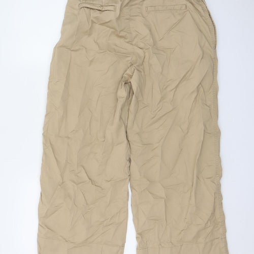 Lauren Ralph Lauren Women Beige Wide-Leg Chino Trousers Size 10