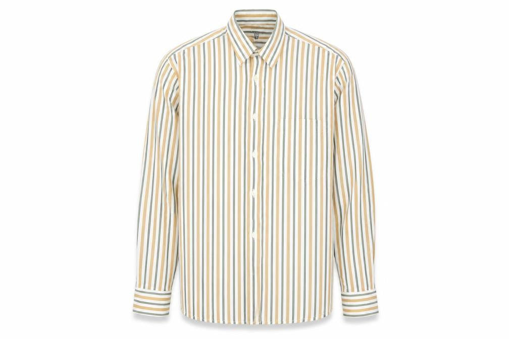 Front view of Presidence Men's Multicoloured Striped Cotton Button-Up Shirt M