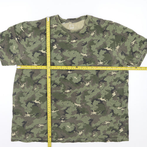 Decathlon Men’s Green Camouflage Crew Neck Short Sleeve T-Shirt XL