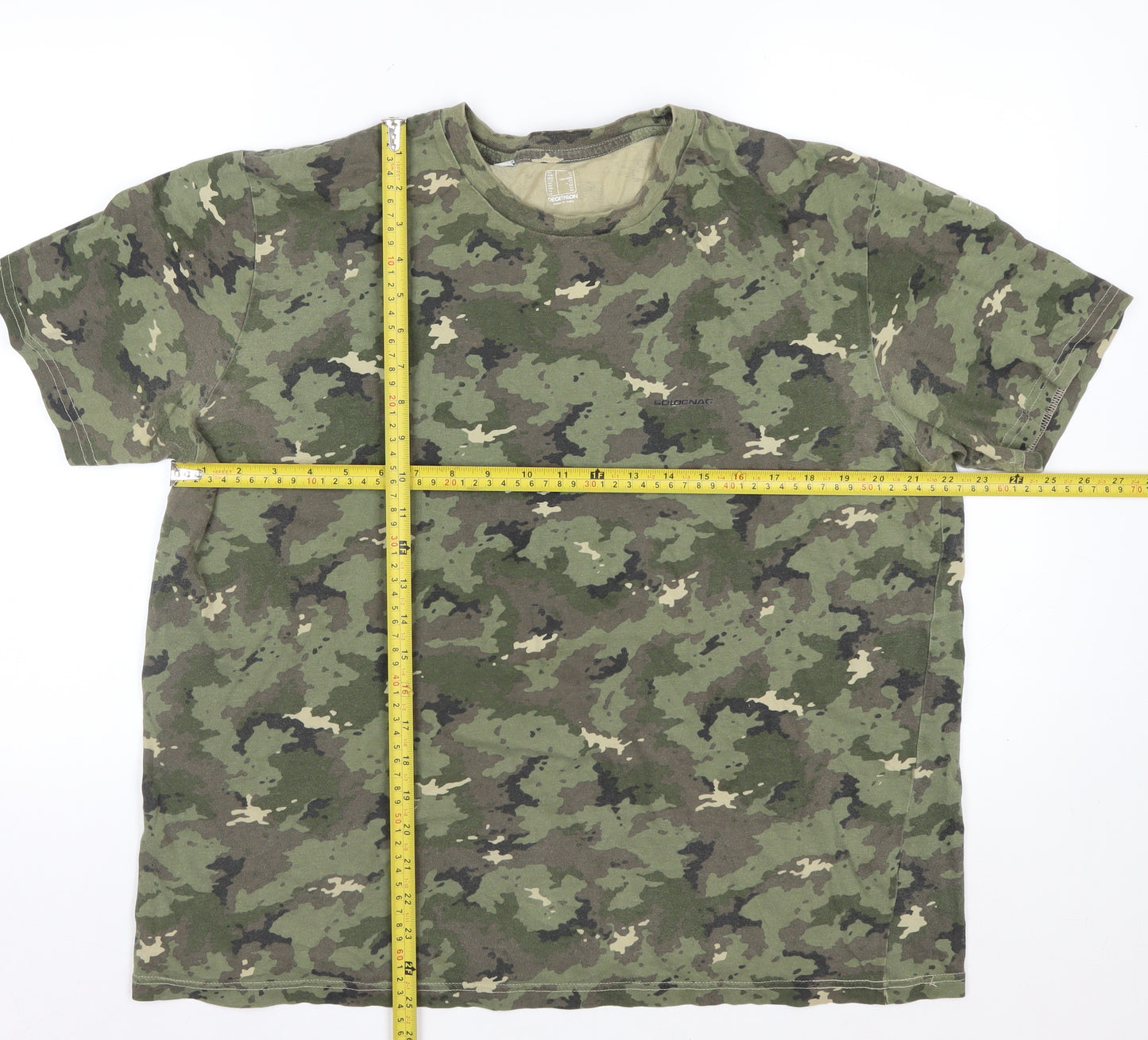 Decathlon Men’s Green Camouflage Crew Neck Short Sleeve T-Shirt XL