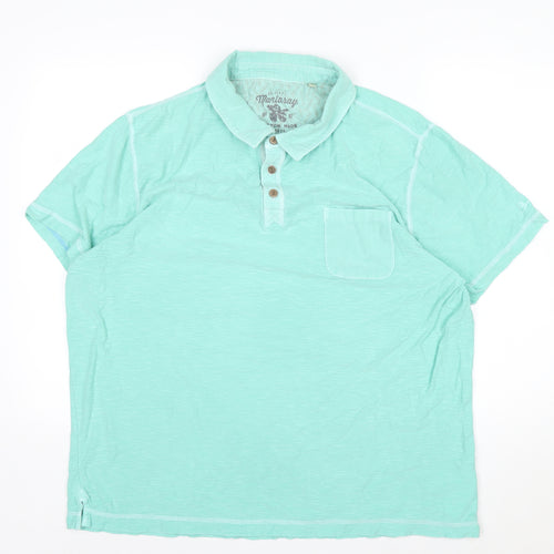 Mantaray Men's Green Cotton Polo Shirt XL Short Sleeve Casual