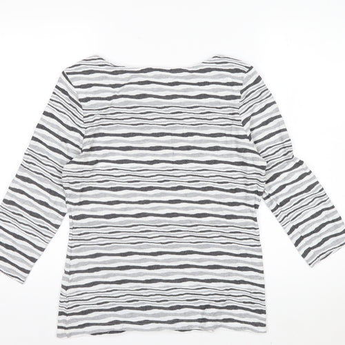 Phase Eight Women’s Grey Striped Jersey Boat Neck Top Size 14