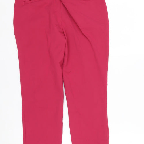 Zara Women Pink Slim Tapered Crepe Trousers Size 6
