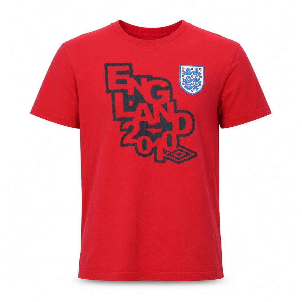 Front view of Umbro Men's Red England 2010 Graphic T-Shirt, size S