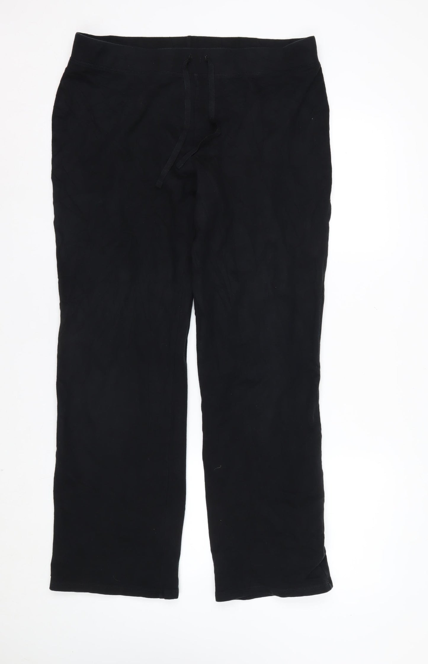 Marks and Spencer Women Black Size 16 Jogger Cotton Stretch Trousers