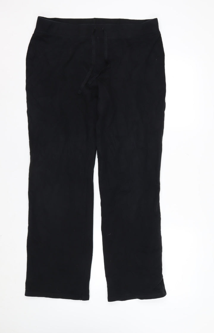 Marks and Spencer Women Black Size 16 Jogger Cotton Stretch Trousers