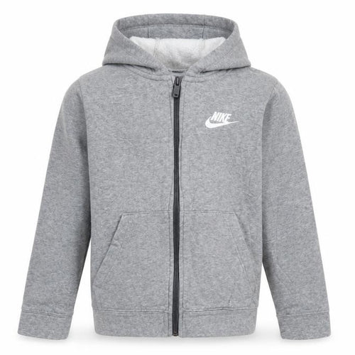 Nike Boys Grey Full Zip Hoodie Small 128-137cm Cotton Blend