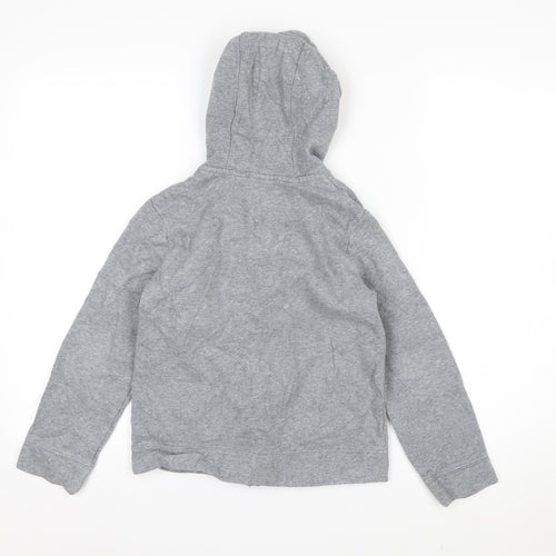 Nike Boys Grey Full Zip Hoodie Small 128-137cm Cotton Blend