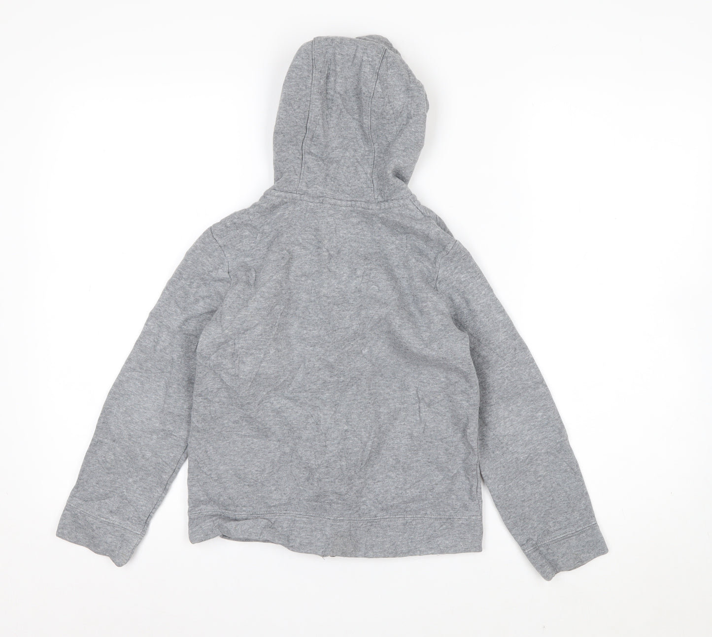 Nike Boys Grey Full Zip Hoodie Small 128-137cm Cotton Blend