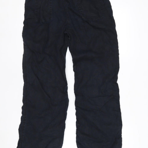 Marks and Spencer Womens Black Linen Cargo Trousers Size 12