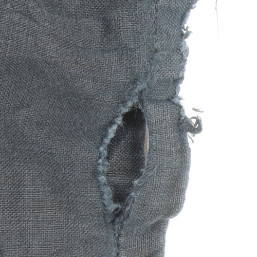 Marks and Spencer Womens Black Linen Cargo Trousers Size 12