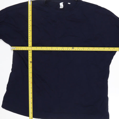 AND/OR Women's Blue Cotton Ruffle Sleeve T-Shirt Size 8