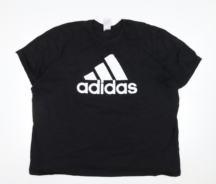 Adidas Men's Black 3XL Sports Graphic Cotton T-Shirt