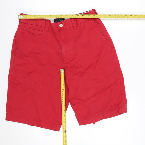 Marks and Spencer Blue Harbour Men's Red Chino Shorts 32in Waist