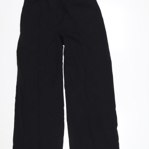 Marks and Spencer Women’s Black Size 8 Wide-Leg Cropped Trousers