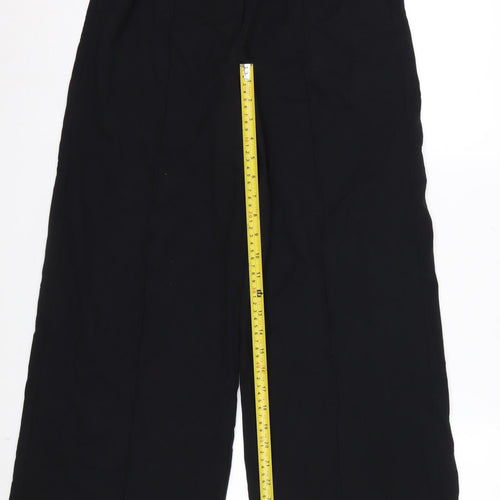 Marks and Spencer Women’s Black Size 8 Wide-Leg Cropped Trousers