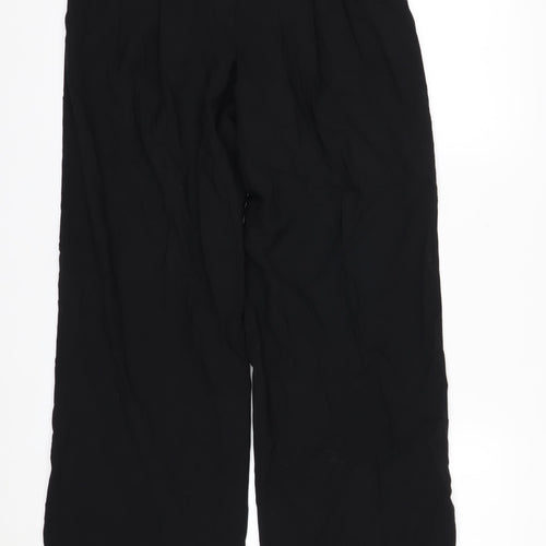 DKNY Womens Black Wool Wide-Leg Dress Pants Size 8