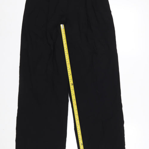 DKNY Womens Black Wool Wide-Leg Dress Pants Size 8