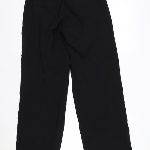 DKNY Womens Black Wool Wide-Leg Dress Pants Size 8