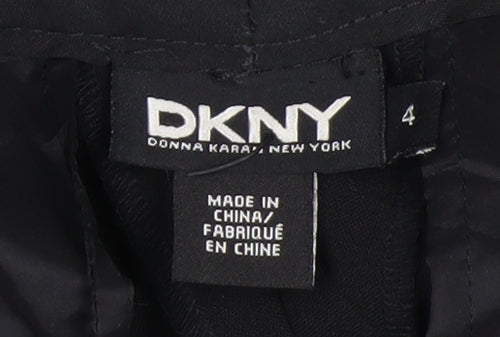 DKNY Womens Black Wool Wide-Leg Dress Pants Size 8