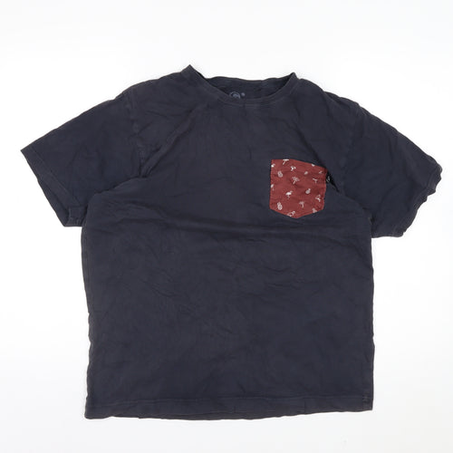 Seventyseven Apparel Men’s Black Cotton Crew Neck T-Shirt Size L