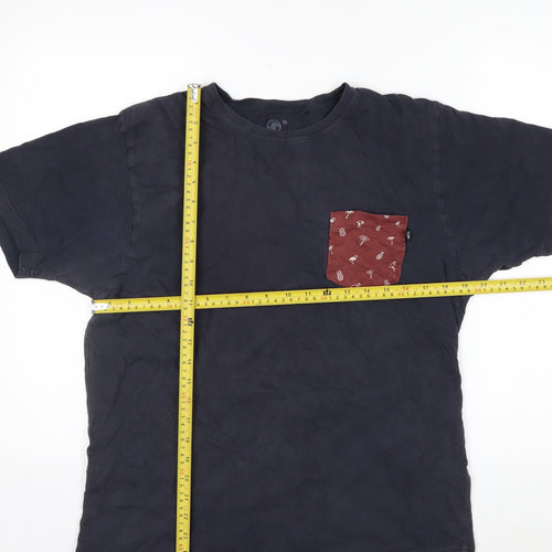 Seventyseven Apparel Men’s Black Cotton Crew Neck T-Shirt Size L