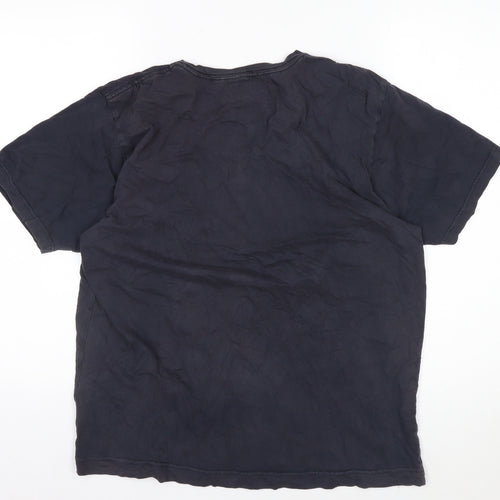 Seventyseven Apparel Men’s Black Cotton Crew Neck T-Shirt Size L