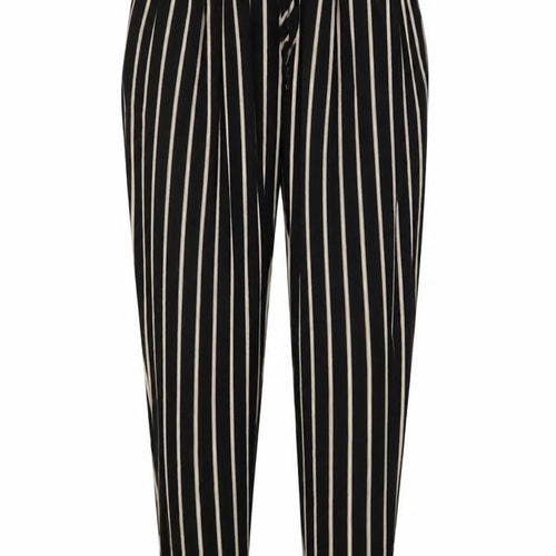 Miss Selfridge Women's Black Striped Tapered Trousers Size 8