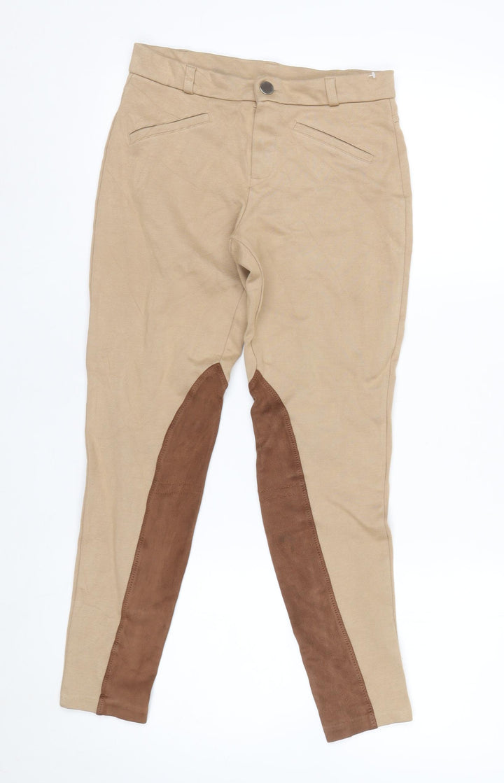 Zara Basic Women's Beige Skinny Twill Stretch Leggings Size S
