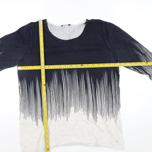 Olsen Women's Blue Ombre Stripe Long Sleeve Knit Jumper Size 14