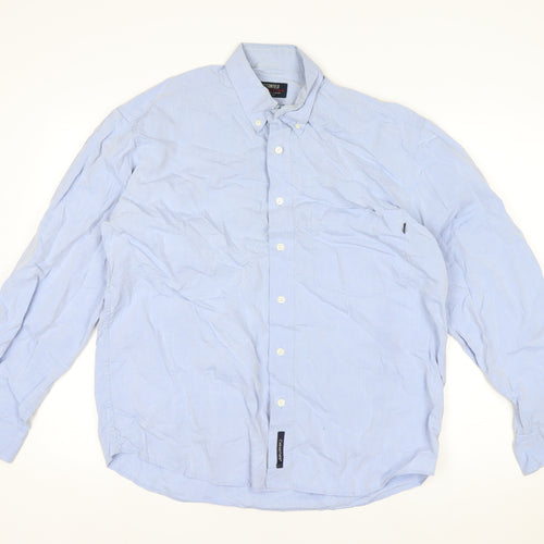 Cottonfield Men's Blue Button-Down Long Sleeve Casual Shirt M
