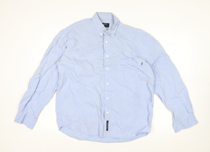 Cottonfield Men's Blue Button-Down Long Sleeve Casual Shirt M