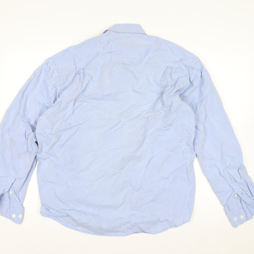 Cottonfield Men's Blue Button-Down Long Sleeve Casual Shirt M