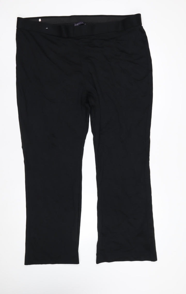 Marks and Spencer Women’s Black Regular Straight Leg Plus Size 24 Trousers