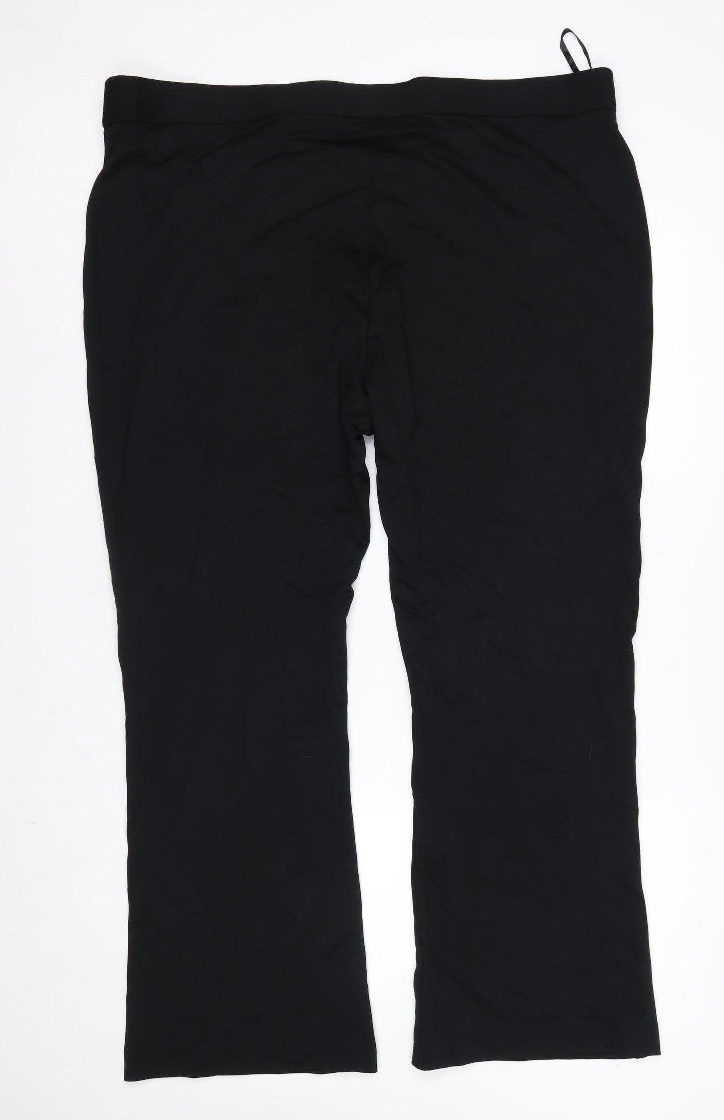 Marks and Spencer Women’s Black Regular Straight Leg Plus Size 24 Trousers
