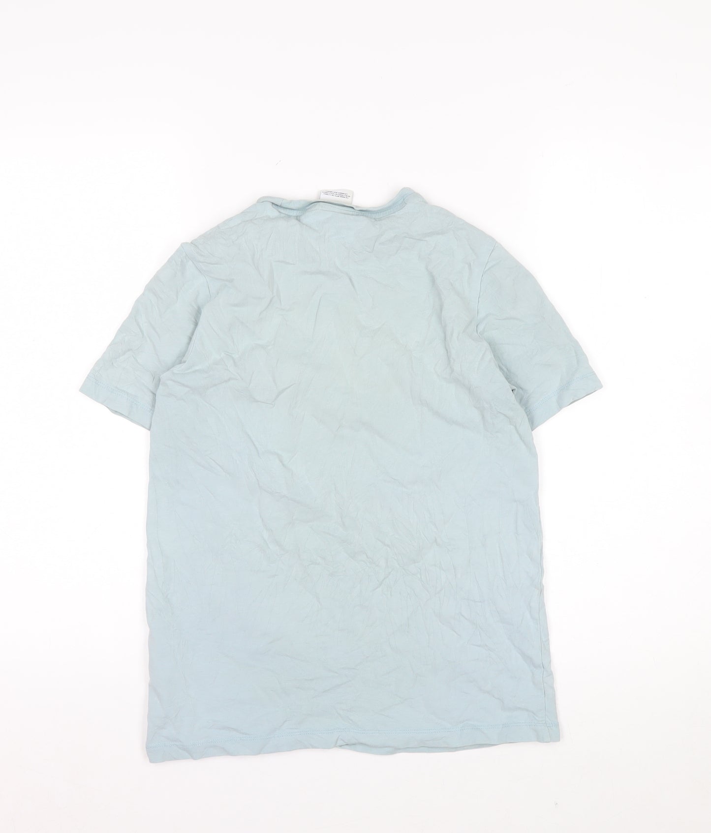 Adidas Women's Blue Basic Logo T-Shirt UK 8 Short Sleeve Cotton