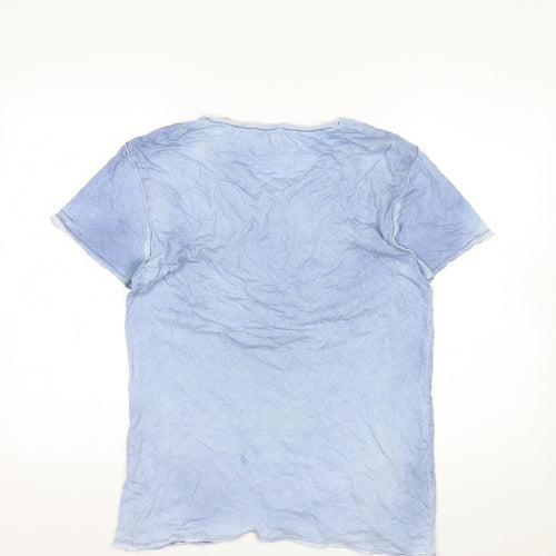 Firetrap Men's Blue Graphic Print Slim Fit Cotton T-Shirt M
