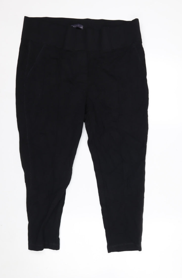 Marks and Spencer Women Black Size 20 Leggings Comfortable Stretch Viscose Blend