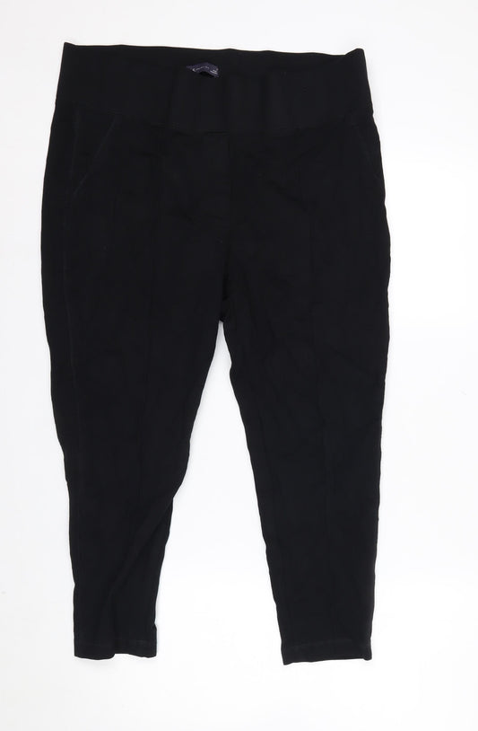 Marks and Spencer Women Black Size 20 Leggings Comfortable Stretch Viscose Blend