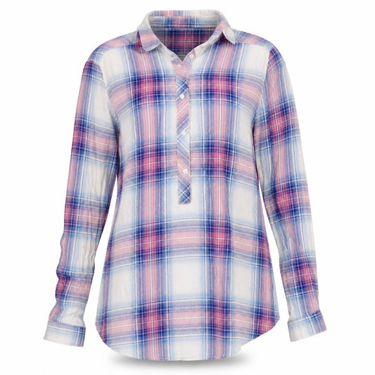 Front view of H&M Women’s Multicoloured Check Cotton Maternity Button-Up Shirt Small