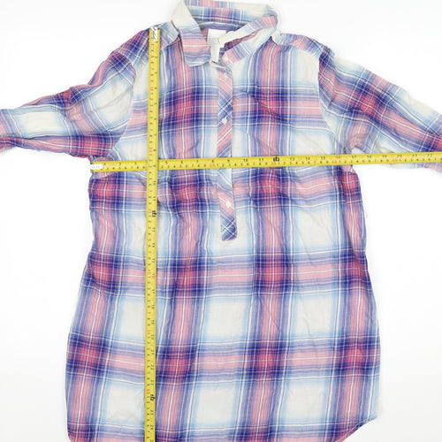 H&M Women’s Multicoloured Check Cotton Maternity Button-Up Shirt Small