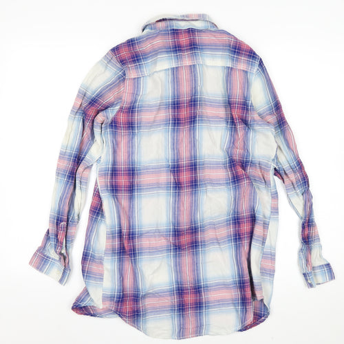 H&M Women’s Multicoloured Check Cotton Maternity Button-Up Shirt Small