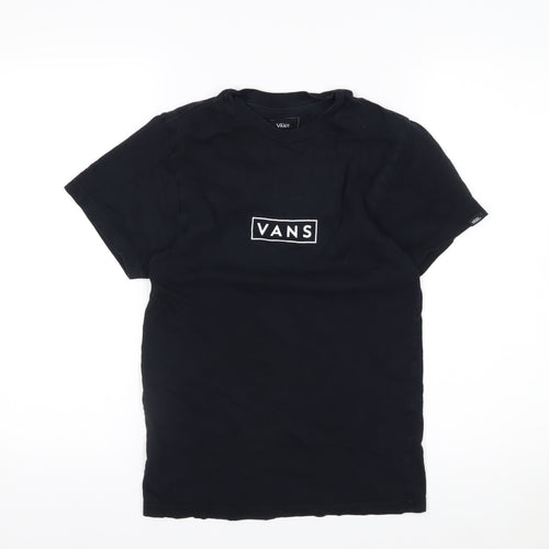 Vans Men's Black XS Custom Fit Cotton Logo T-Shirt