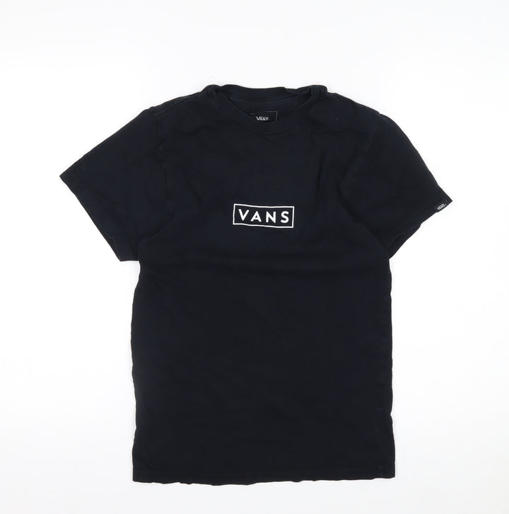 Vans Men's Black XS Custom Fit Cotton Logo T-Shirt